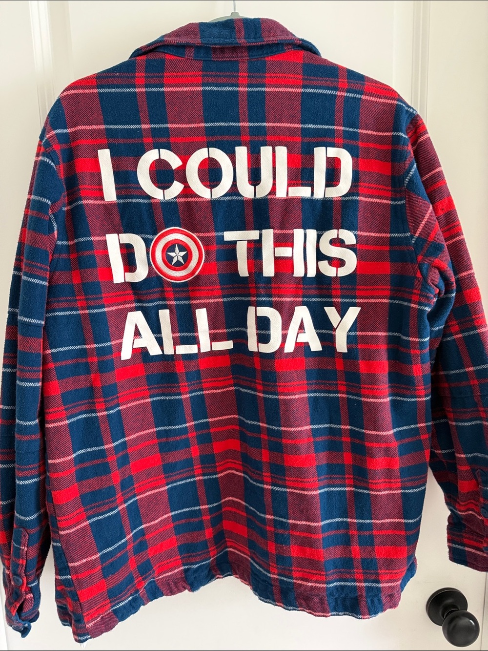 Marvel Captain America Disney Parks Flannel Shirt Size Large